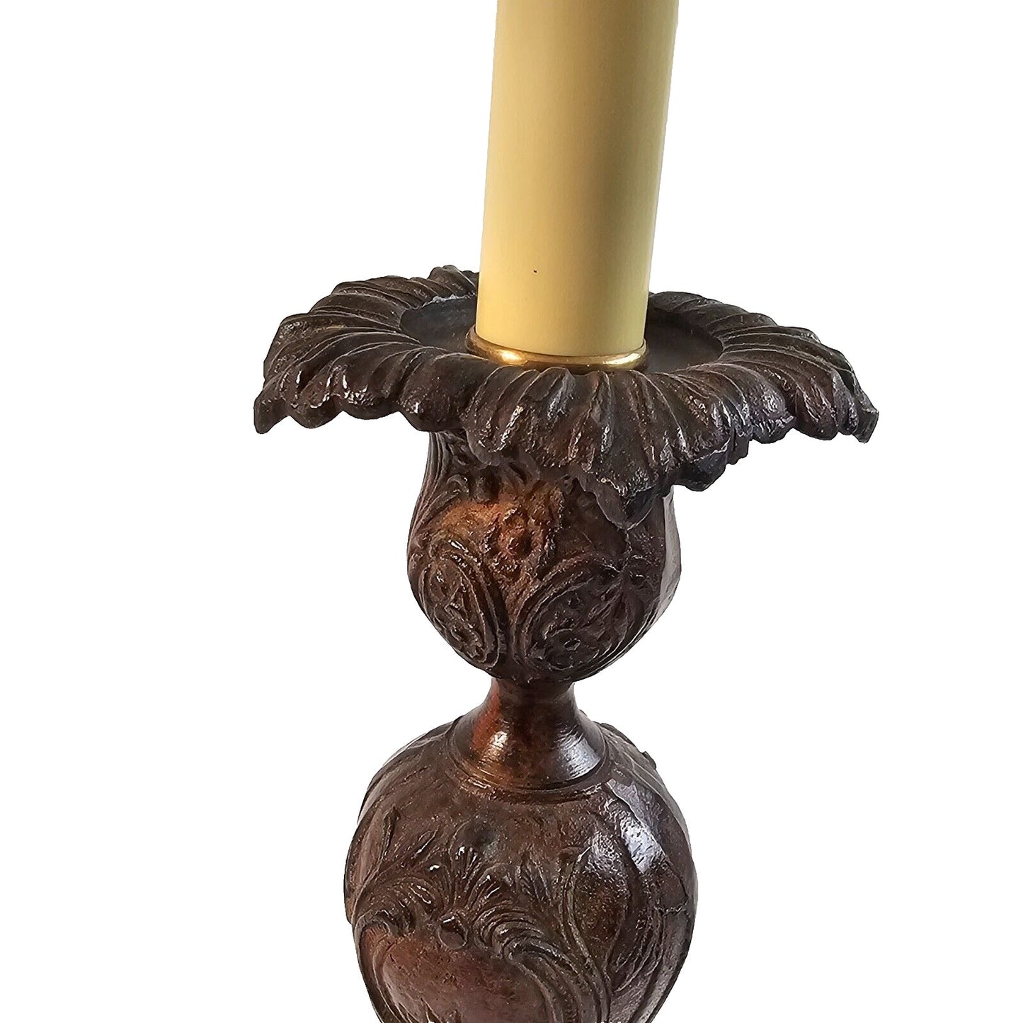 Vintage Single Solid Bronze Casting Lamp