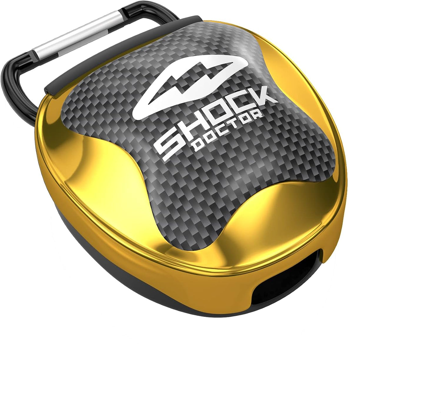 Shock Doctor Chrome Mouthguard Case with Carabiner - Gold