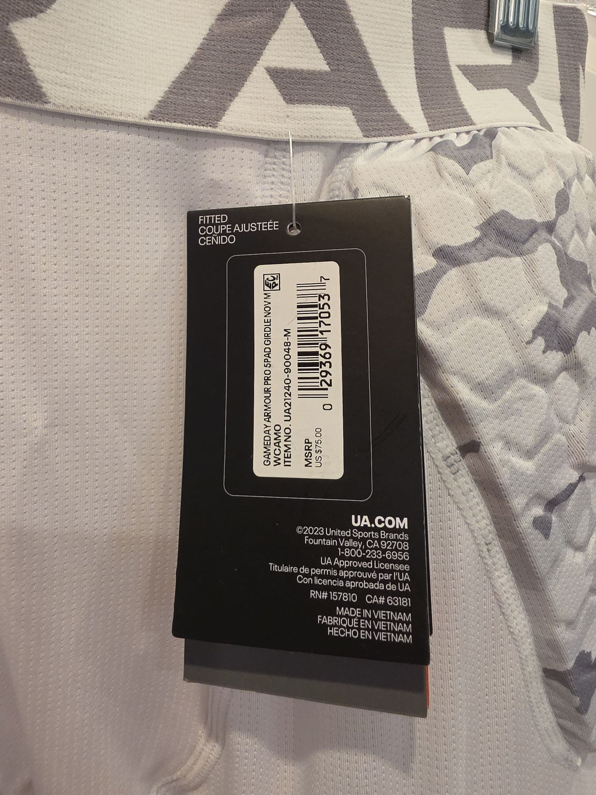 Under Armour Gameday Armour Pro 5-Pad Adult Football Girdle - White, Size Medium