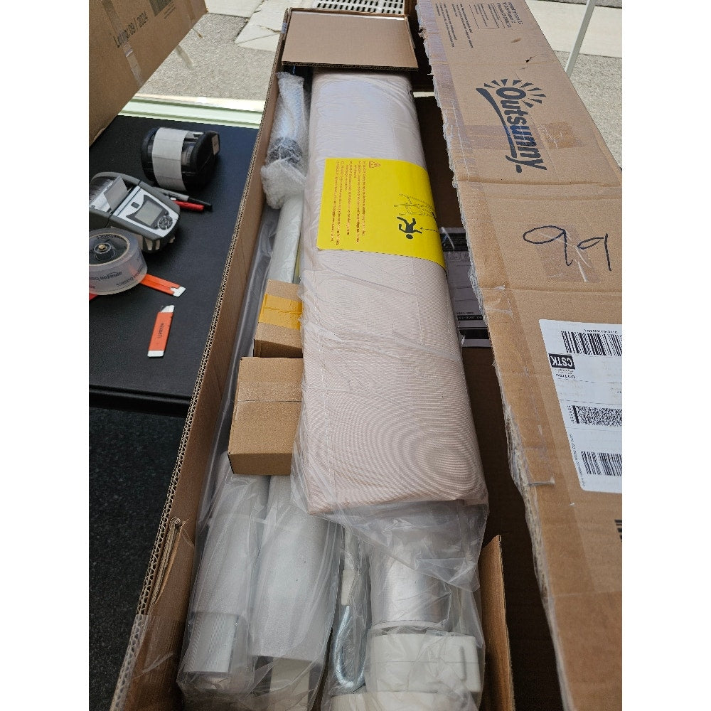 Outsunny 8' x 6.6' Patio Retractable Awning, Exterior Sun Shade Window Cover