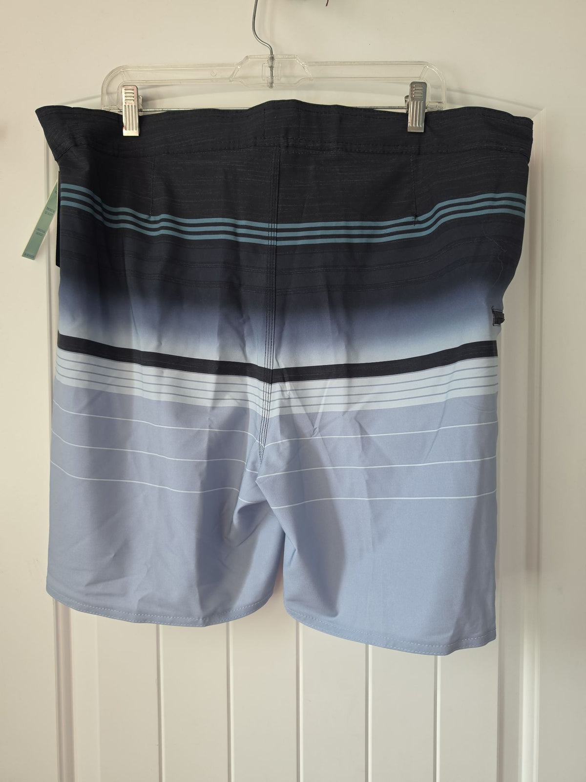 Burnside Men's Poly Span Boardshorts - Grey Gradient Stripe, Size 36