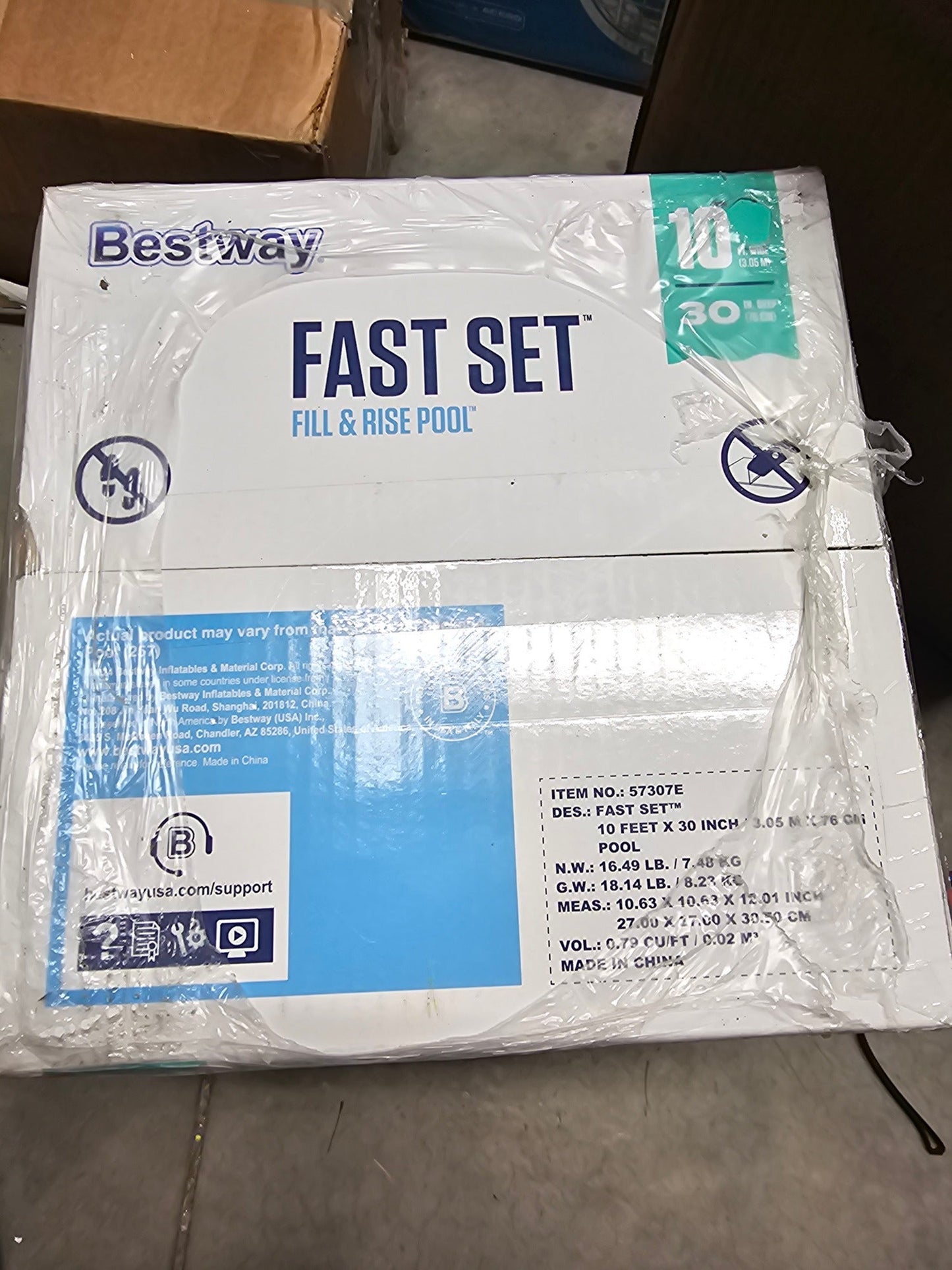 Bestway 10' x 30" Fast Set Round Inflatable Swimming Pool - Blue