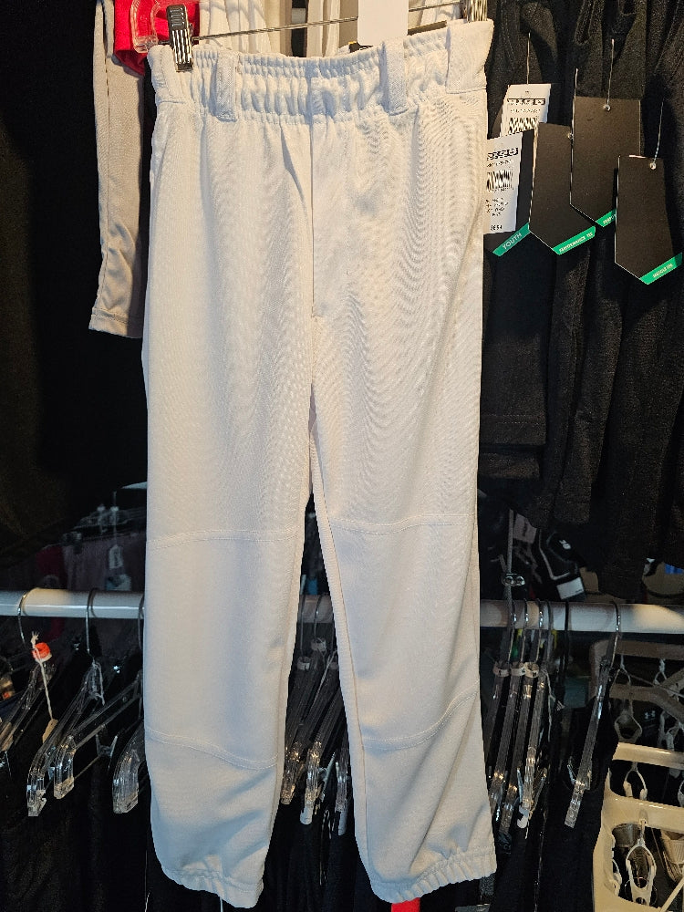 Champro Youth Cycle Pull-Up Baseball Pants with Belt Loops - White, Size Medium
