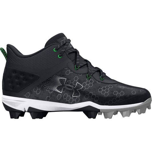 Under Armour Harper 8 Mid RM Baseball Cleats - Size 12, Black/Silver