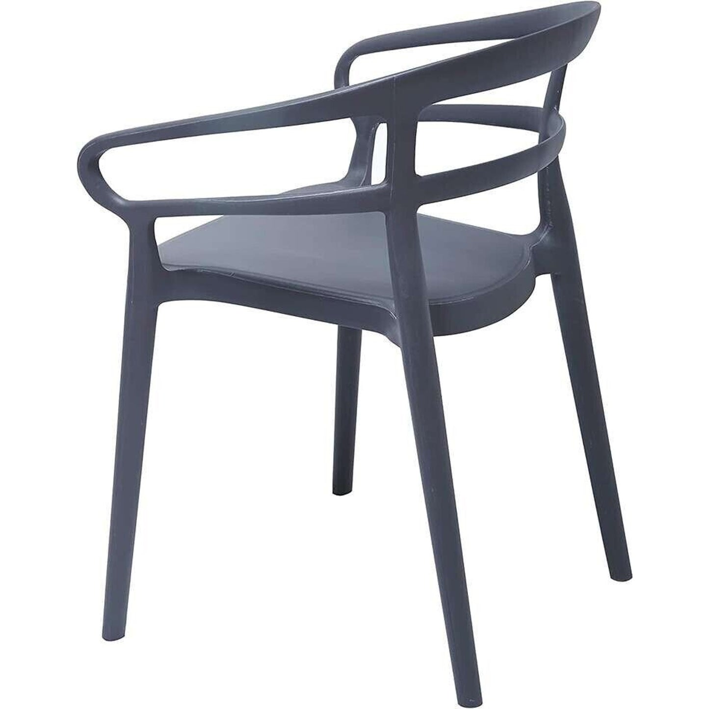 Amazon Basics Curved Back Grey Chairs, 2-Pack, Indoor/Outdoor, Solid Resin Frame