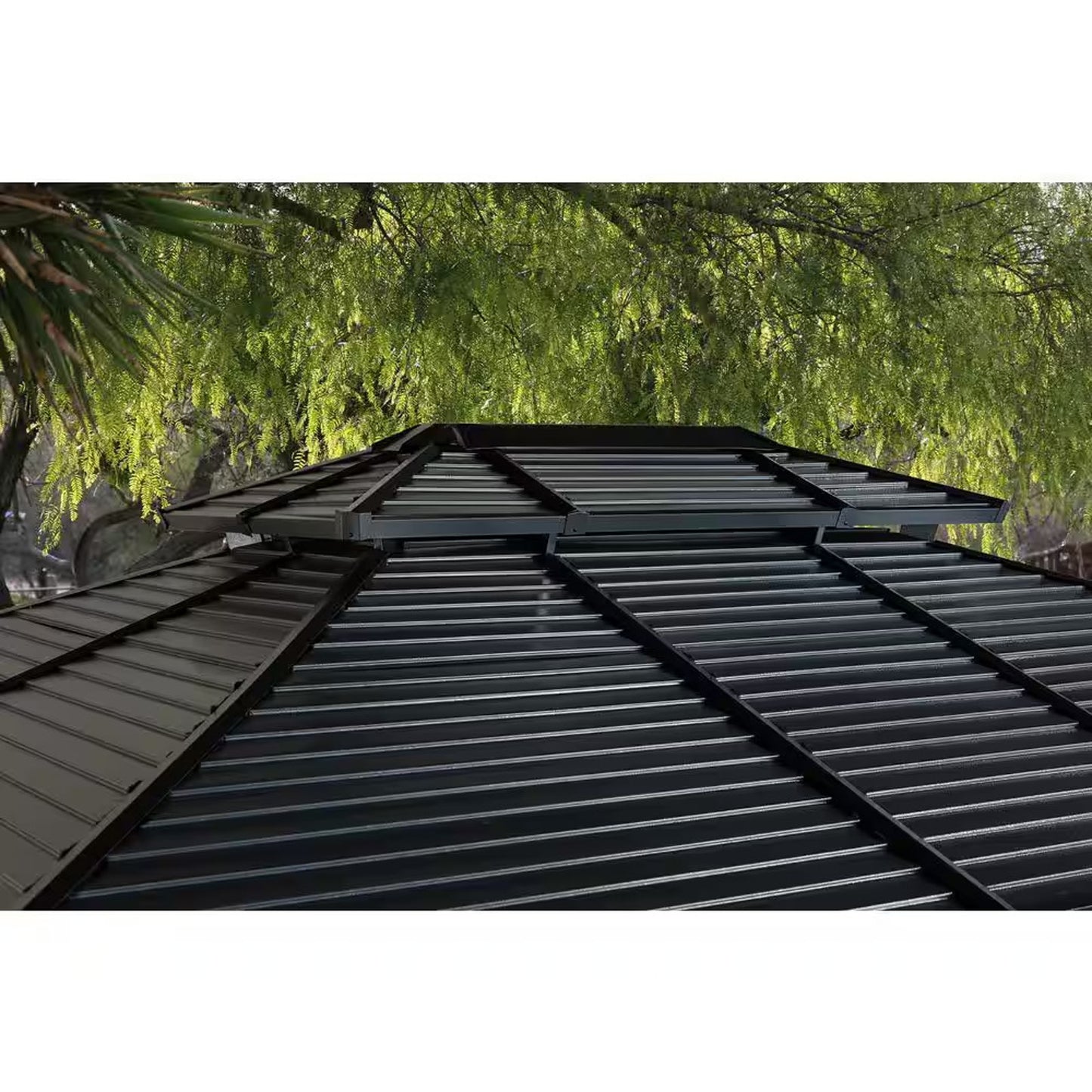 Ventura 10 ft. x 12 ft. Dark Grey Double Roof Rustproof Aluminum Framed Gazebo