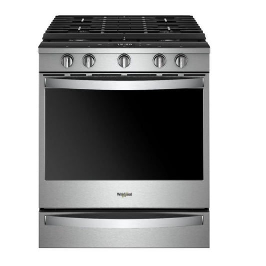 Whirlpool-5.8 Cu. Ft. Slide-In Gas Convection Range Air Fry Self-Clean *Damaged