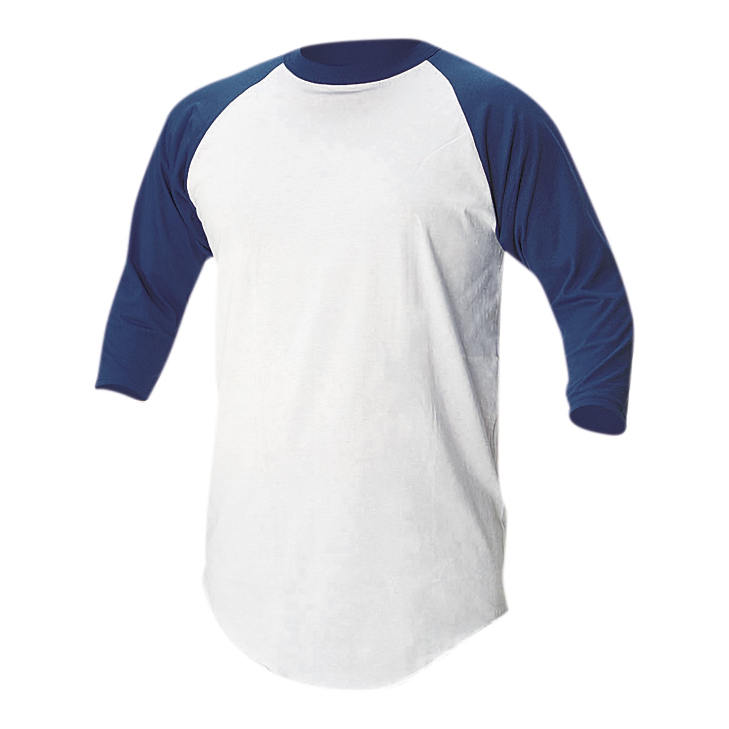 Soffe Adult Baseball & Softball Raglan Shirt - White/Navy, Size M