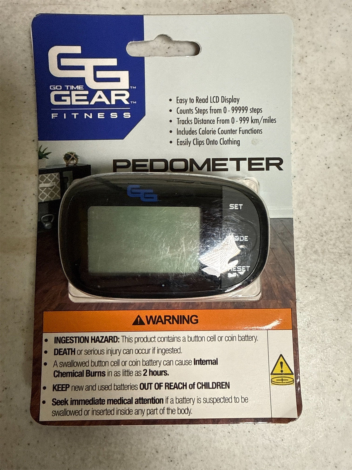 Go Time Gear Digital Pedometer with Step, Distance & Calorie Tracking