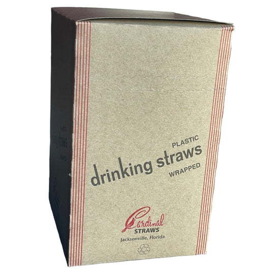 Box of 500 Cardinal 7 3/4" Jumbo Plastic Drinking Straws Wrapped in Plastic