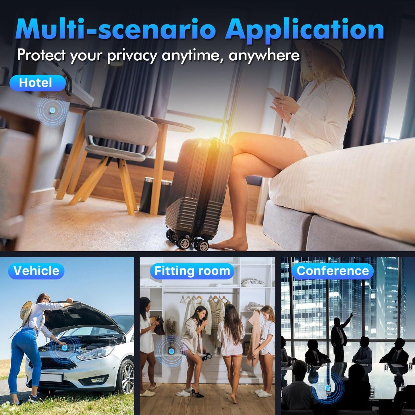 JMDHKK M8000 Hidden Camera Detector, Bug Detector,Camera Finder, Signal Detector for Hotels, Travels, Vehicles, Offices, Public Fitting Rooms (Gray)