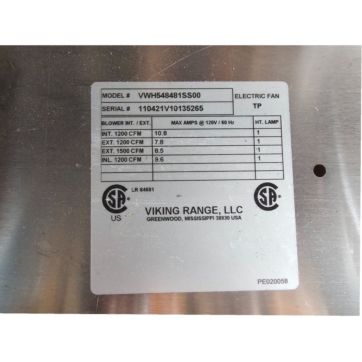 Viking 5 Series 48 inches Wall Range Hood -Stainless steel VWH548481SS