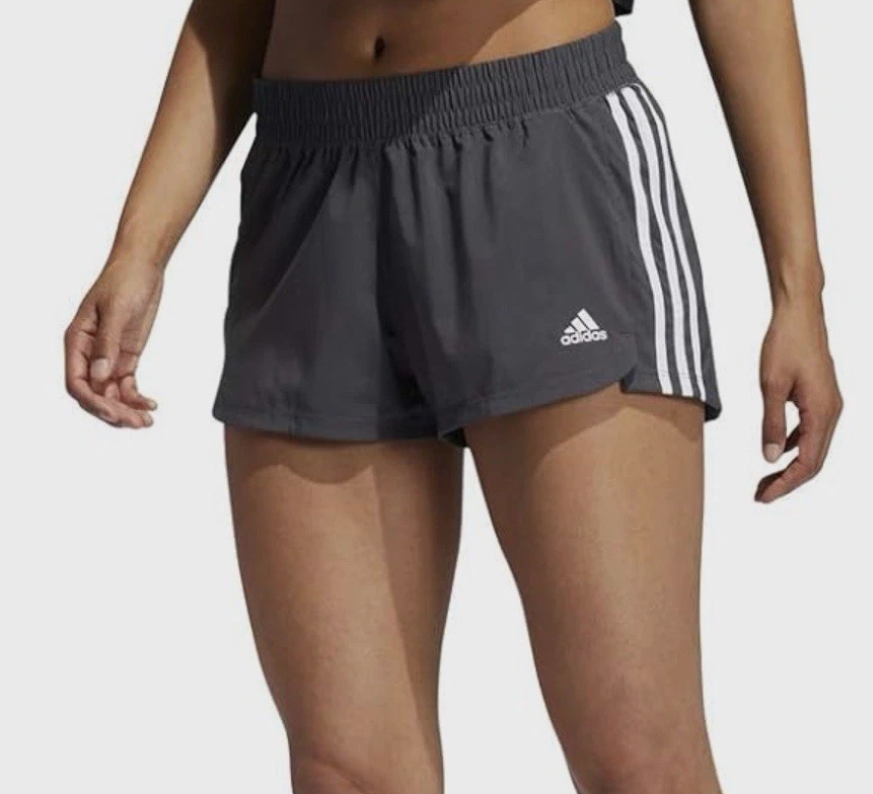 Adidas Women's Pacer 3S Knit Shorts - Grey, Size L