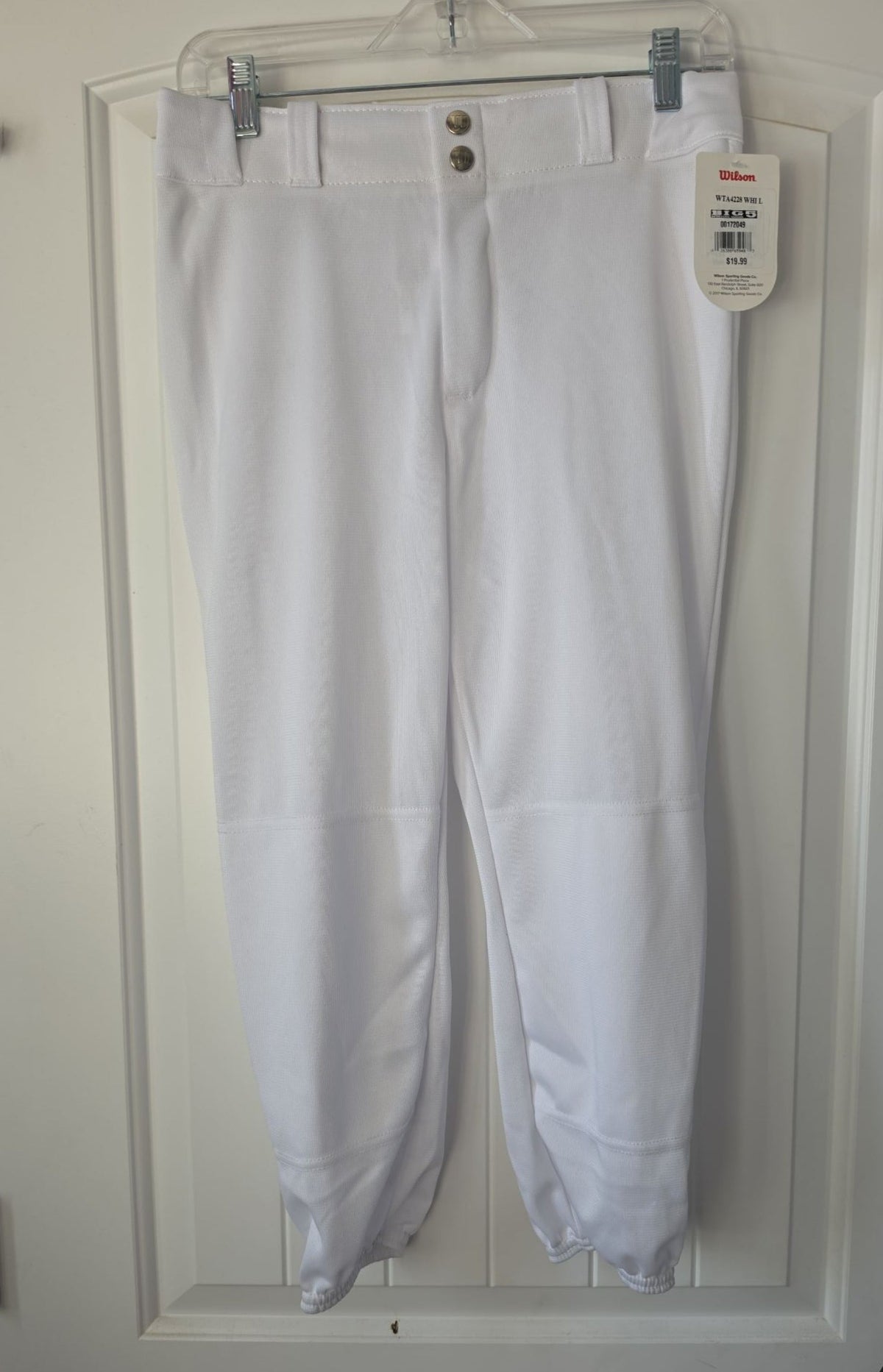 Wilson Youth Classic Fit Baseball Pants - White, Youth Large