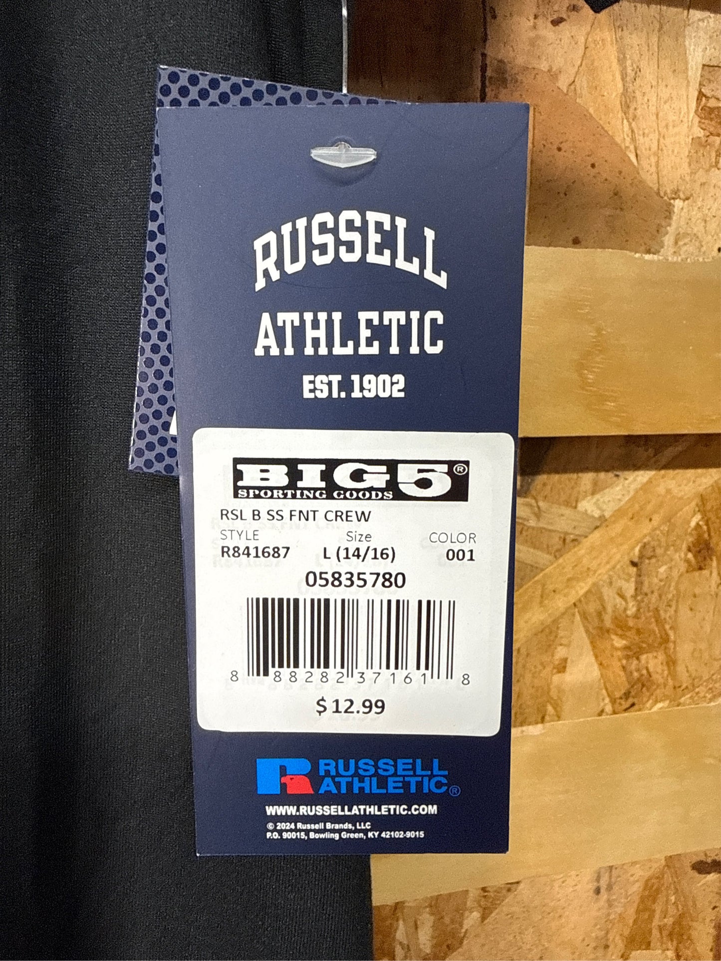 Russell Athletic Boys' Fitted Short-Sleeve Performance Tee - Black, Size L