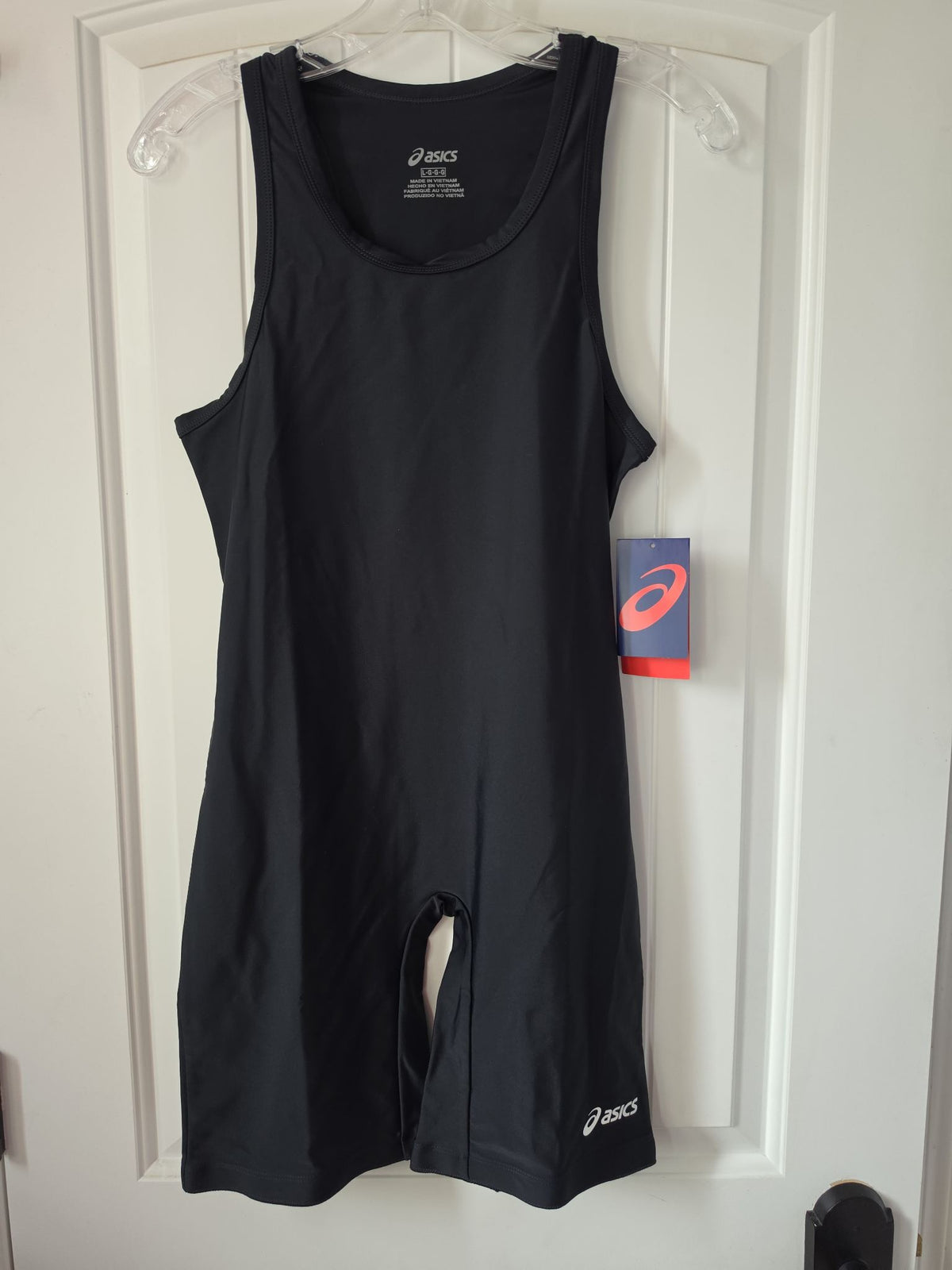 ASICS Adult Wrestling Singlet - Black, Size Large