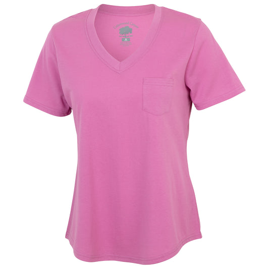 Cottonwood Canyon Women's Cotton V-Neck Pocket Tee - Pink - Large
