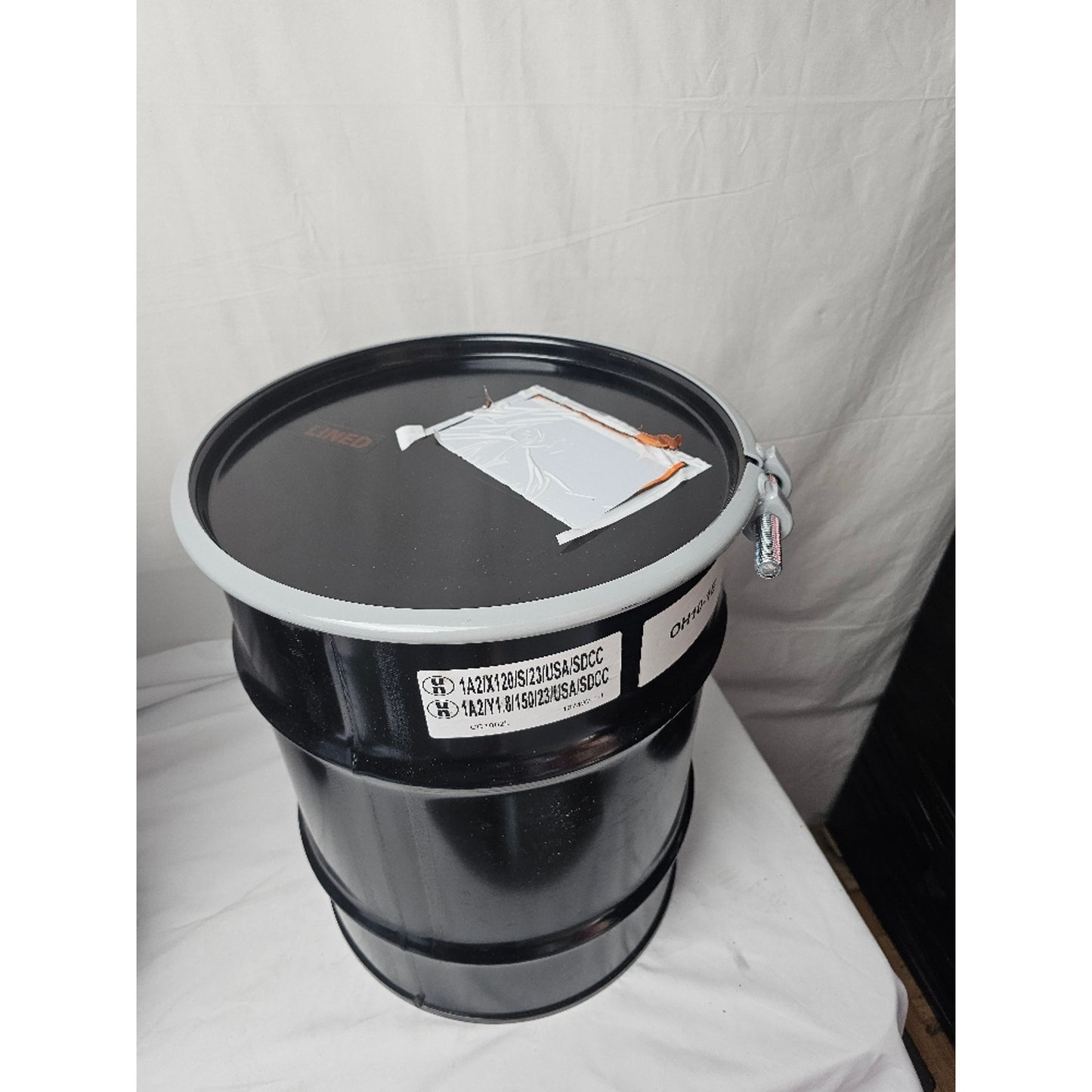 SKOLNIK Carbon Steel Open Head Drum, 10 gallons, Bolt Ring, 0.9mm Body Gauge