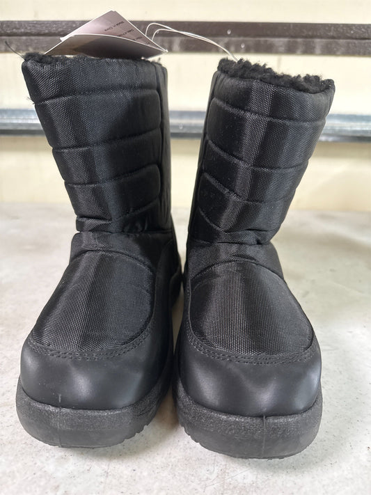 Junior Boys' Black Quilted Snow Boots - Size 5