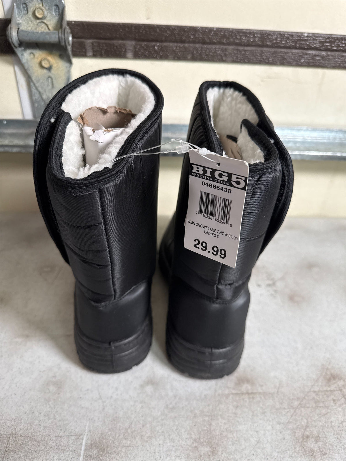 WFS Women's Snowflake Insulated Snow Boots - Black/White, Size 6