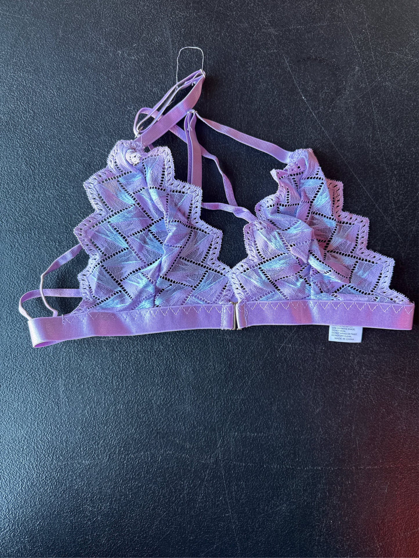 Avidlove Lingerie For Women Lace Bralette And Panty Set Underwear Bra Smoothing Bra And Hipster Purple-Medium