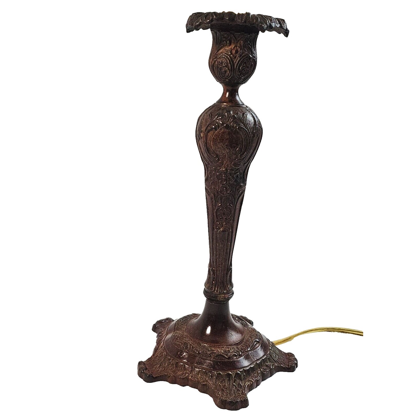 Vintage Single Solid Bronze Casting Lamp