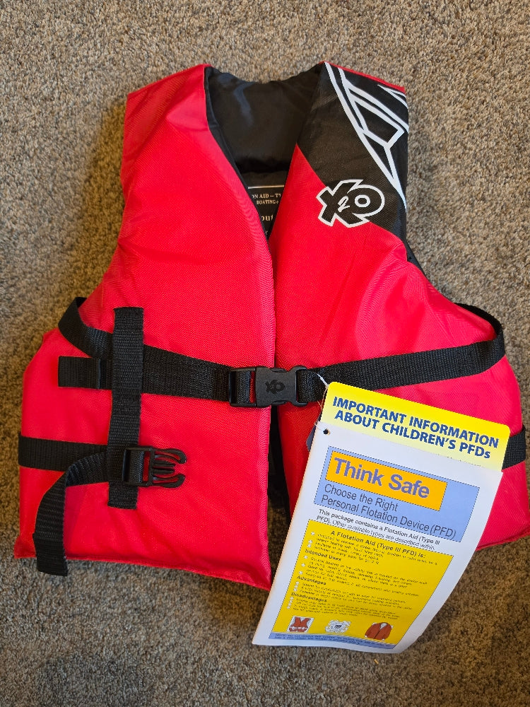 X2O Youth Bionic Open-Sided Life Jacket, Red, 50-90 lbs