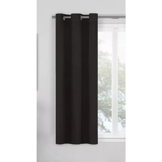 37"x63" Blackout Shadow Curtain Panels Black - Eclipse *One Panel*