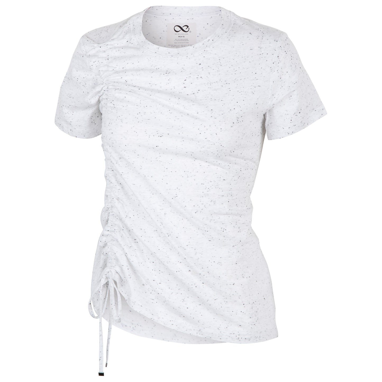 Be Boundless Women's Short-Sleeve Cinch Tee, White Speckle - L