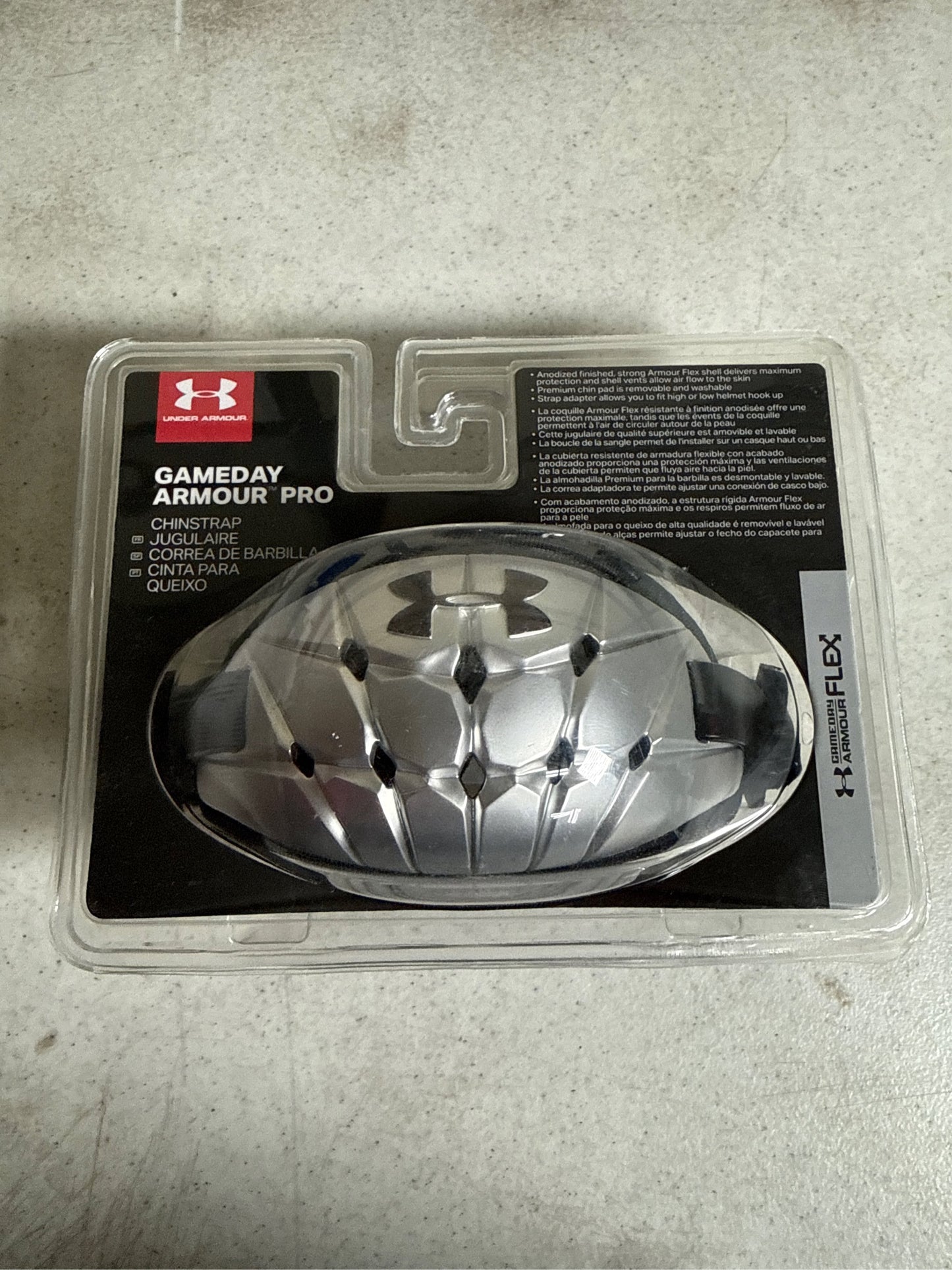 Under Armour Gameday Armour Pro Football Chin Strap - White, One Size
