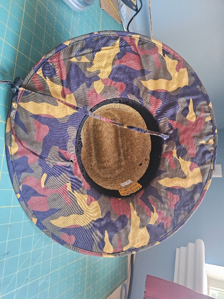 Goldcoast Sunwear Lever 4.5" Brim Straw Lifeguard Hat - Camouflage