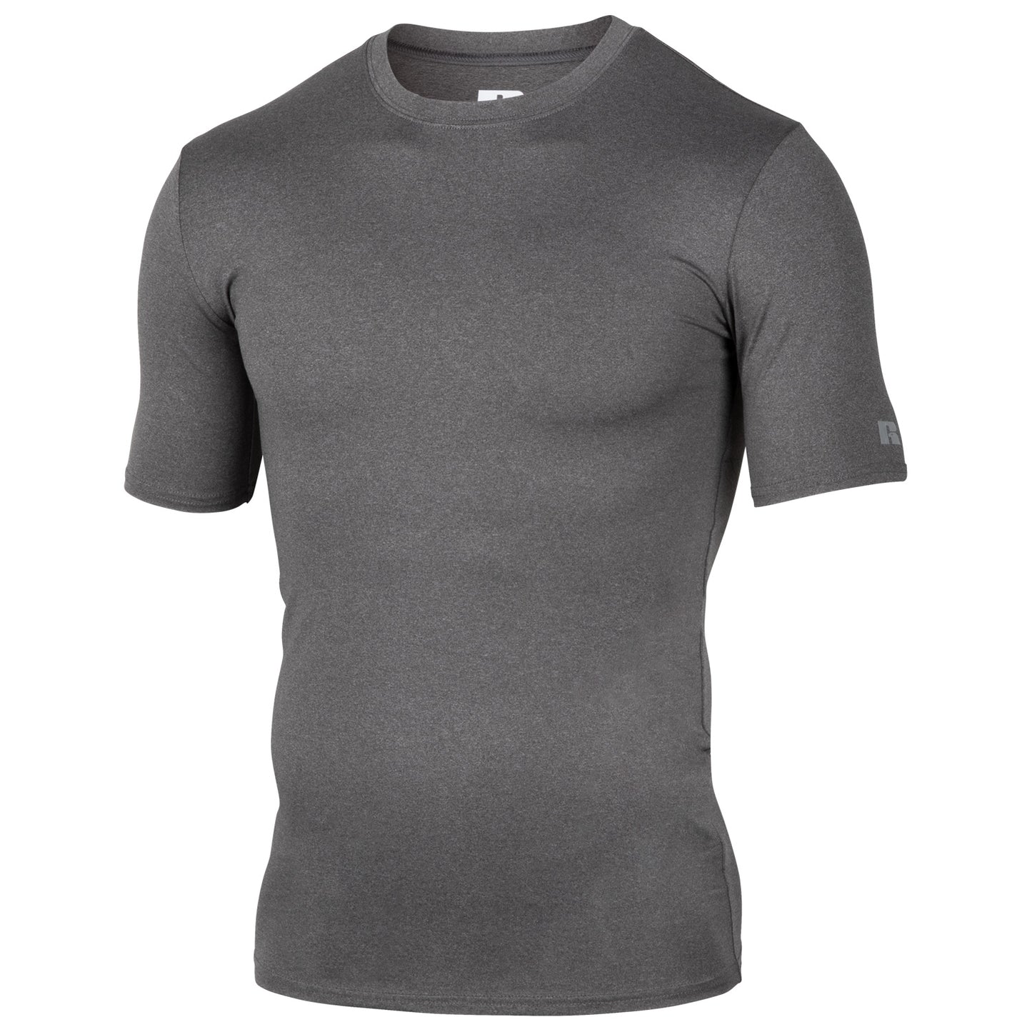 Russell Athletic Men's Short-Sleeve Compression Shirt - Large, Charcoal