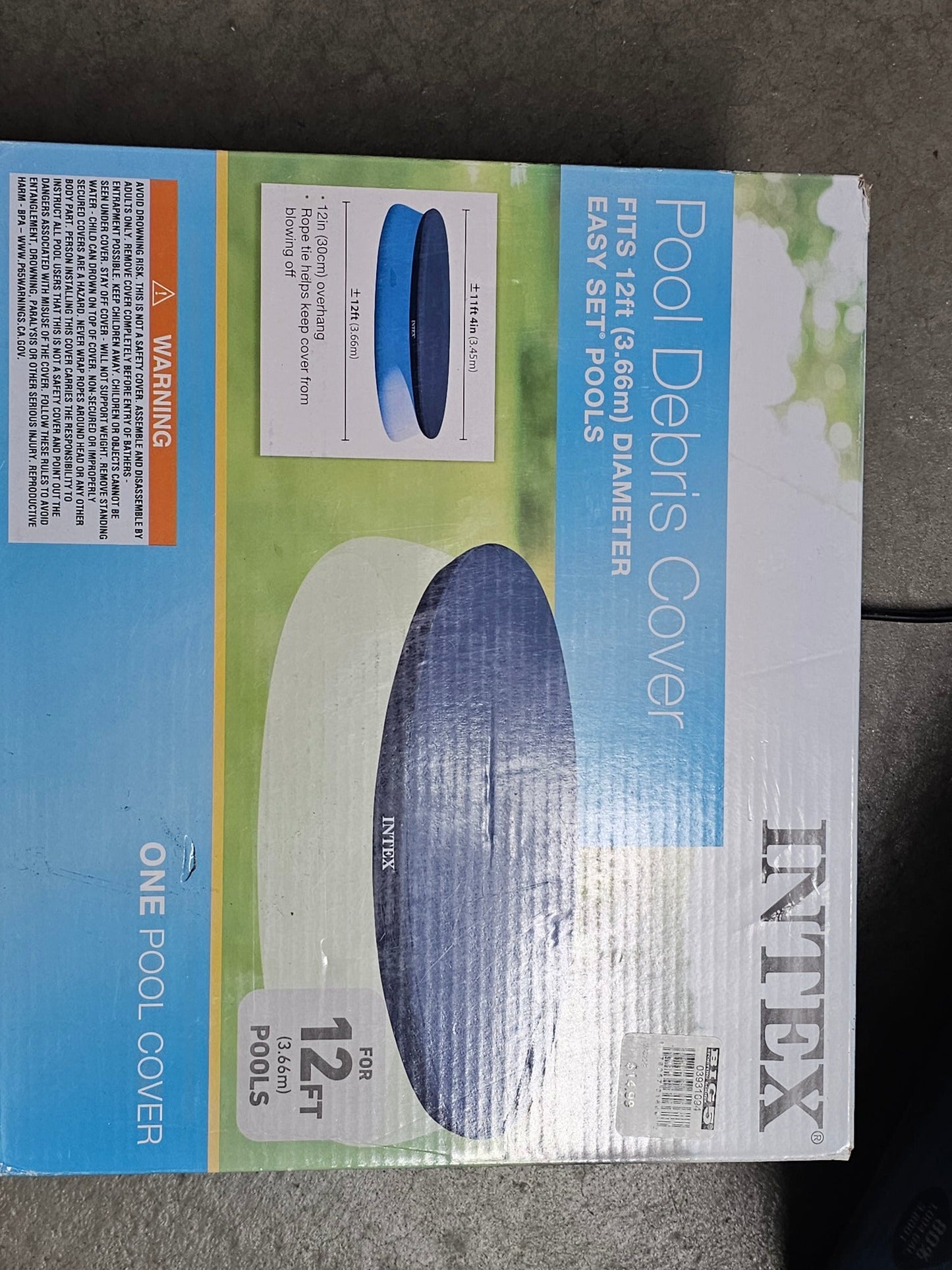 Intex 12ft Easy Set Swimming Pool Debris Cover - Blue