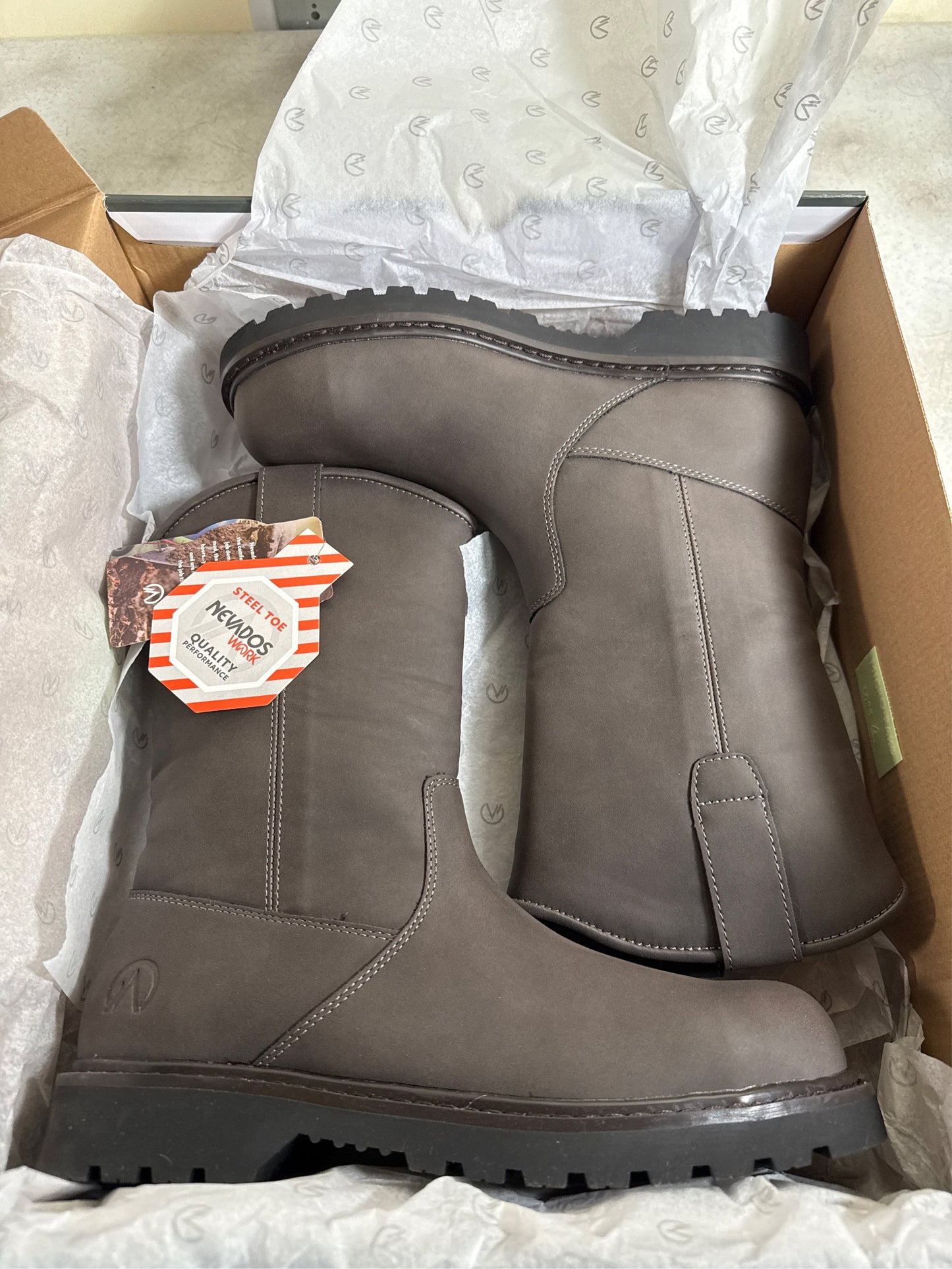 Nevados Surrey Men's Steel Toe Work Boots - Brown, Size 8