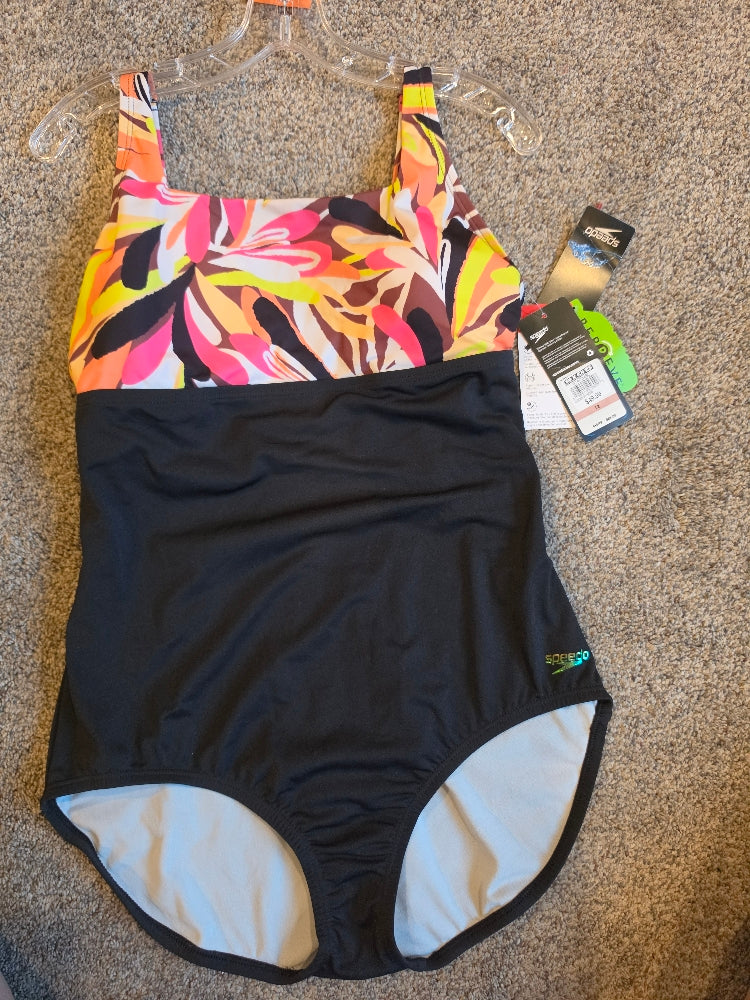 Speedo Women's Block Square Neck One-Piece Swimsuit - Size 12