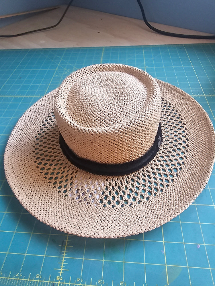 Hurley Women's Lightweight Wide Brim Straw Sun Hat - Khaki
