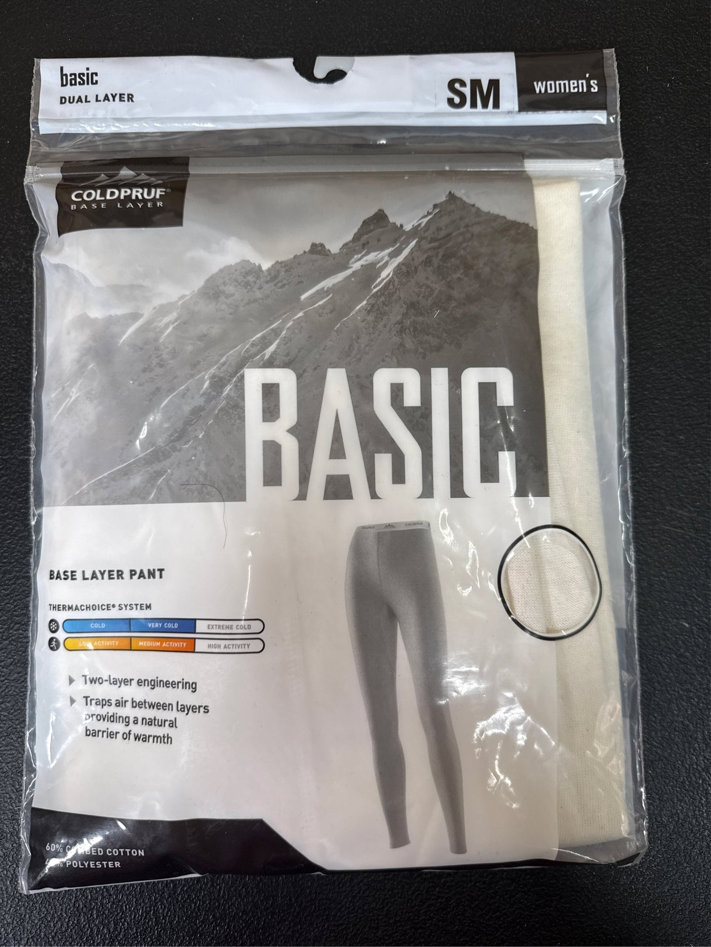 ColdPruf Women's Basic Dual Layer Thermal Baselayer Pants - Small, White