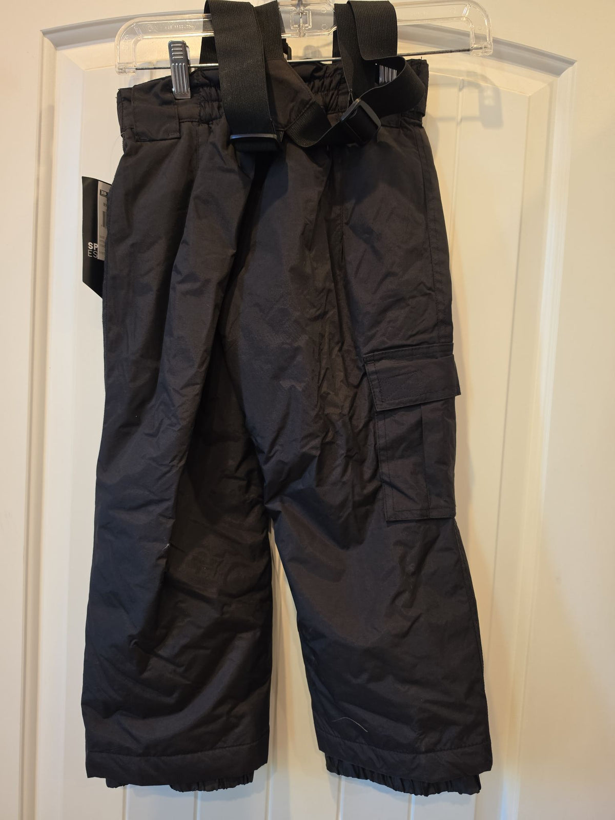 Sport Essentials Jr. Suspender Snow Pants, Black, Size 4