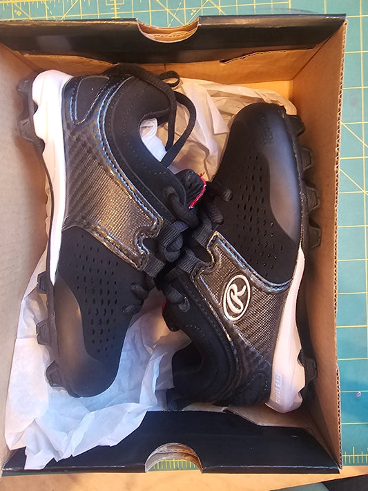 Rawlings Youth Stirrup II Baseball Cleats - Black/White, Size 11