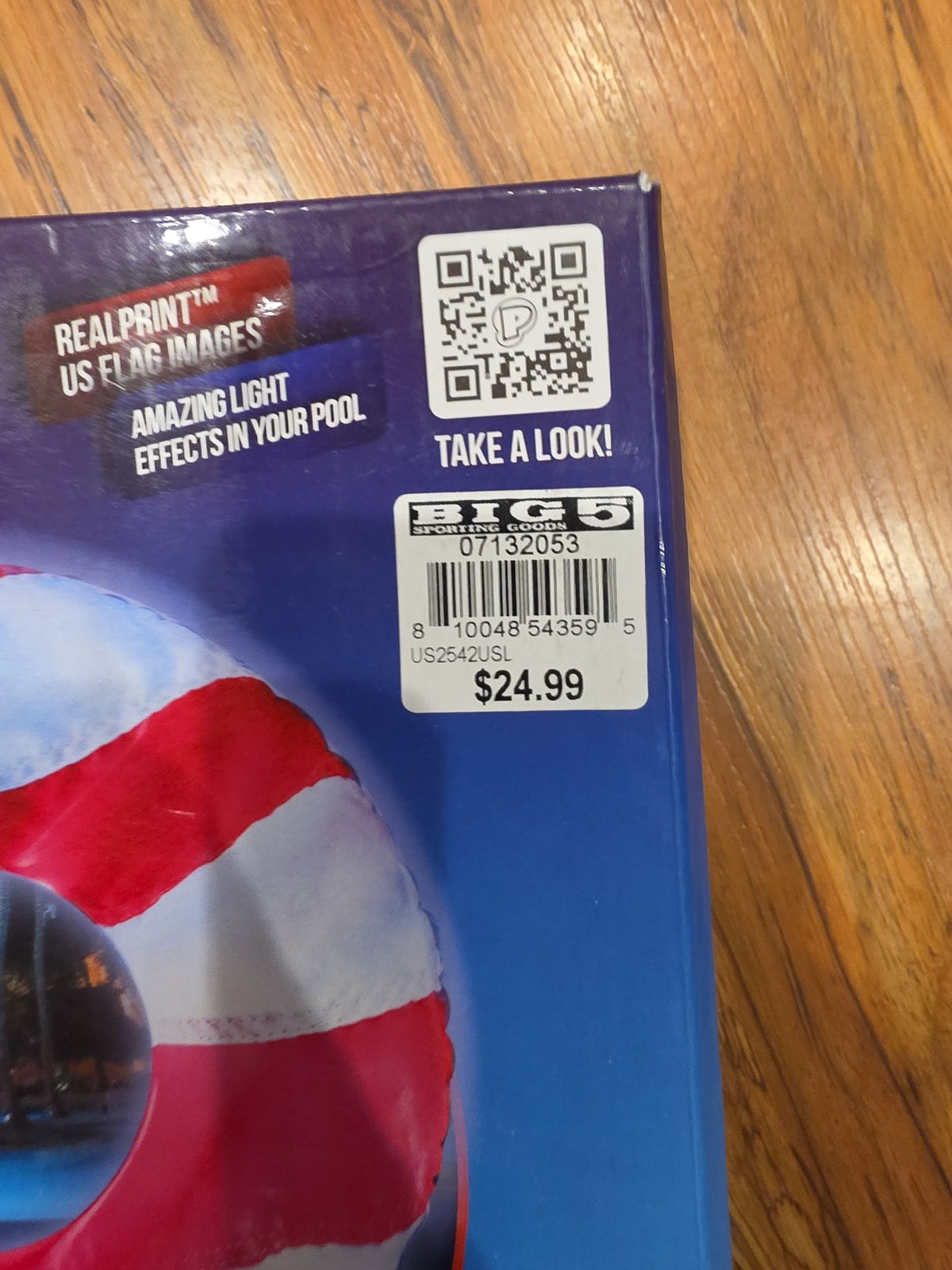PoolCandy Illuminated Stars and Stripes Large Inflatable LED Pool Tube