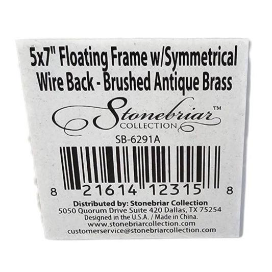 5" x 7" Floating Wire Frame Brushed Antique Brass - Stonebriar Collection