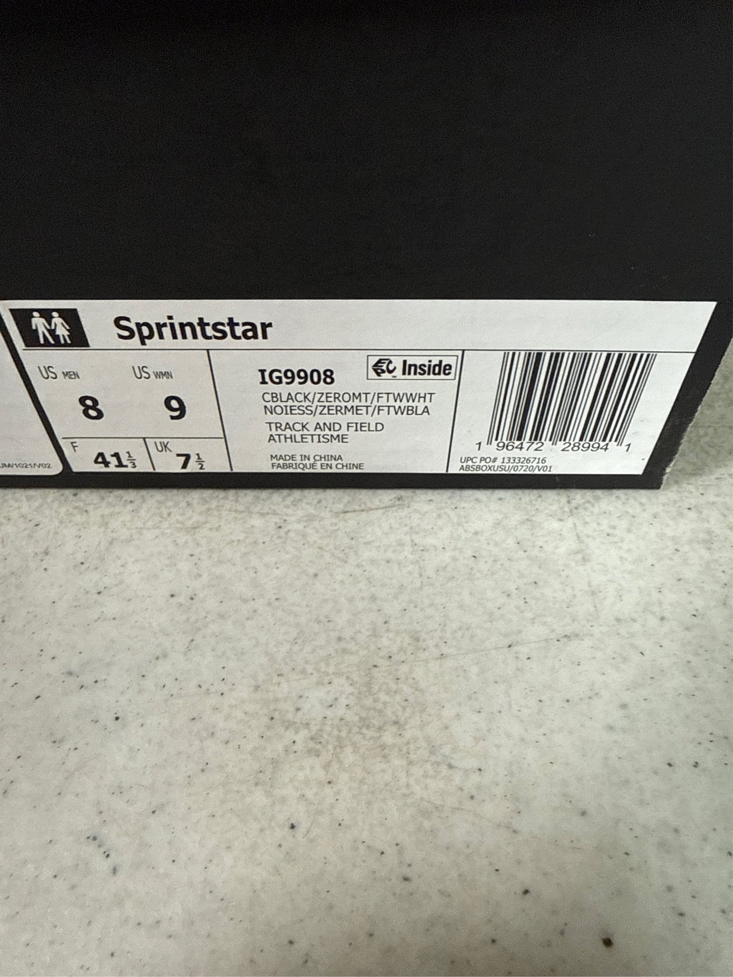 Adidas Sprintstar Unisex Track Spikes - Black/Zero Metallic/White (8M/9W)