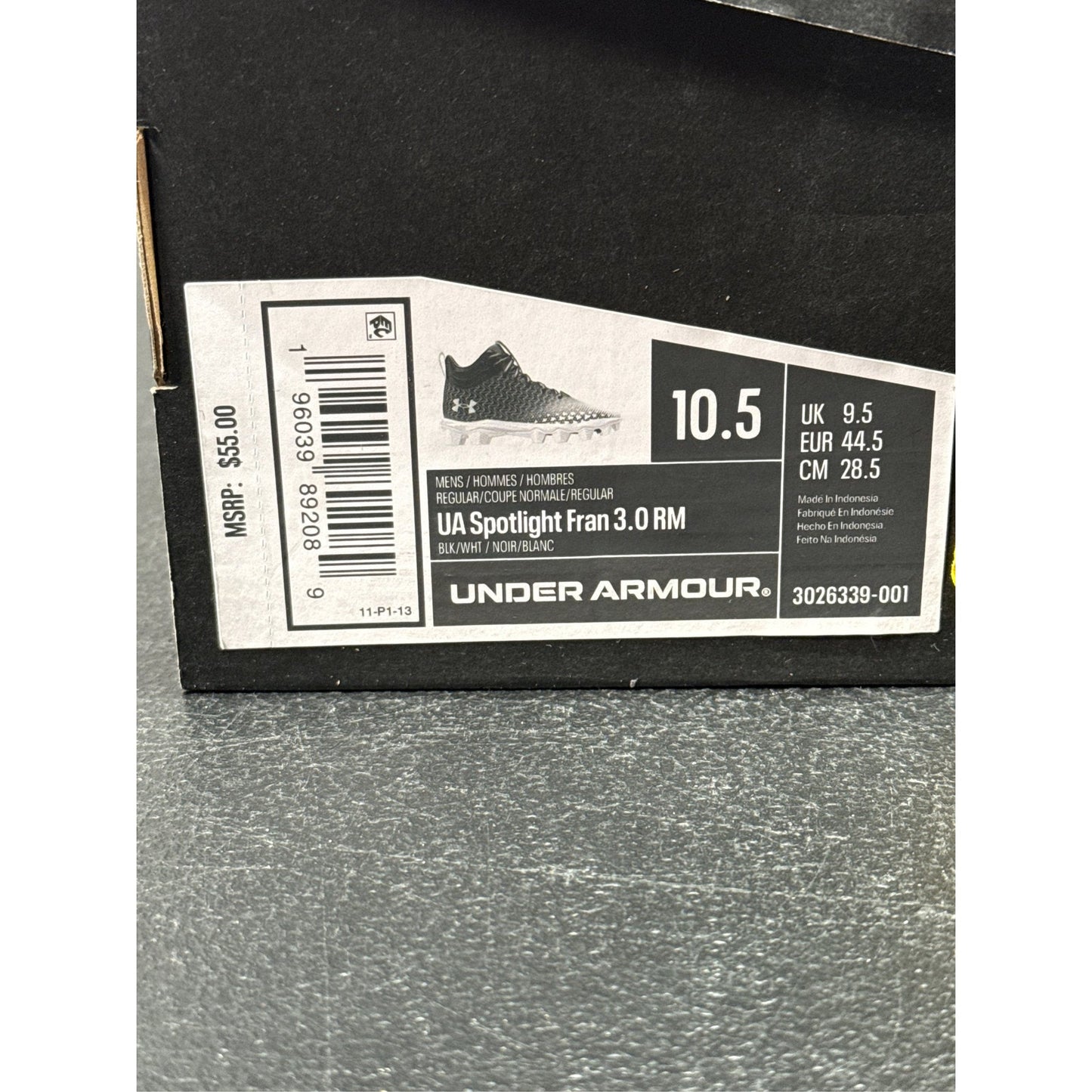 Under Armour Spotlight Franchise 3.0 RM Men's Cleats - Black Combo, 10.5