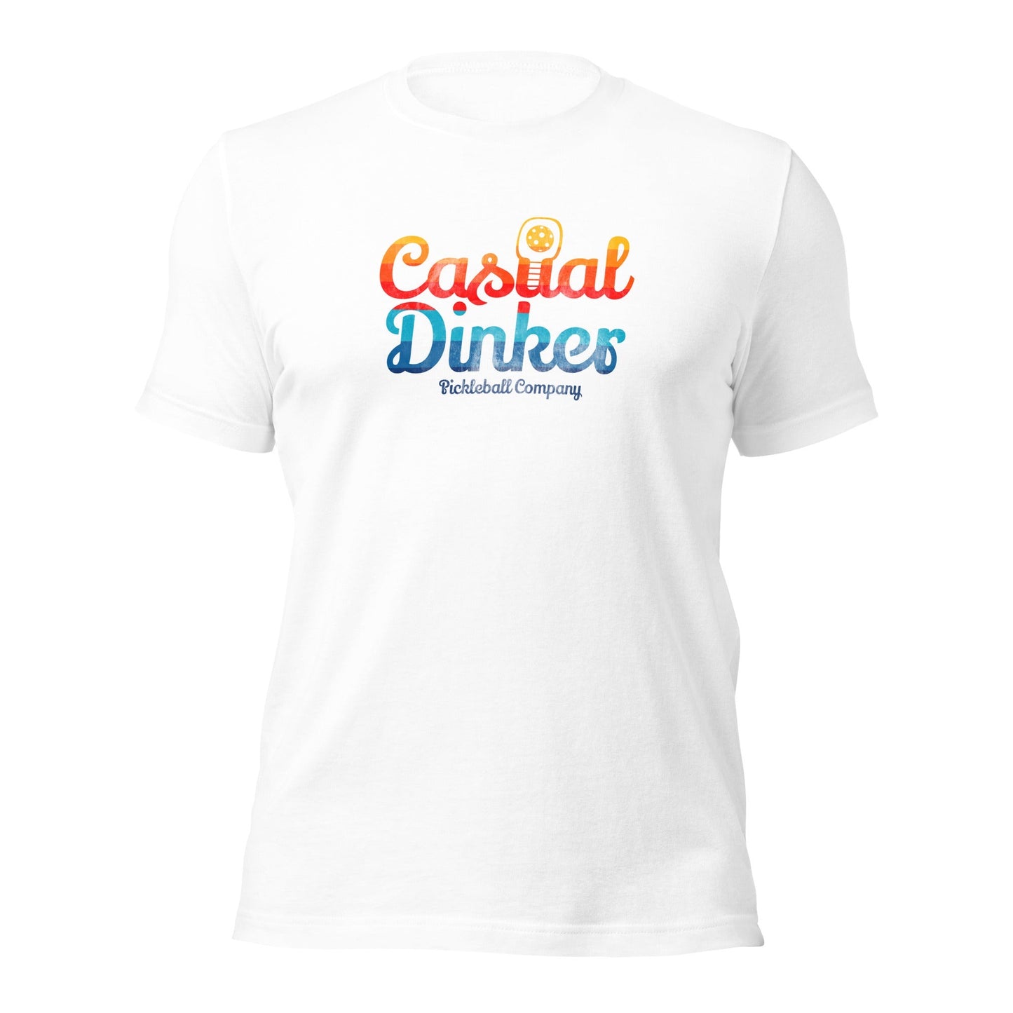 Casual Dinker- Born to Dink, Pickleball T-Shirt, White, Unisex