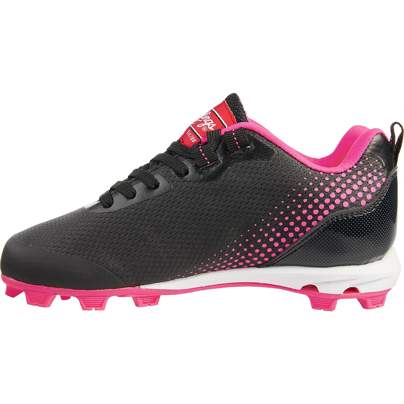 Rawlings Division Low Girls' Baseball Cleats - Black/Pink, Size 10