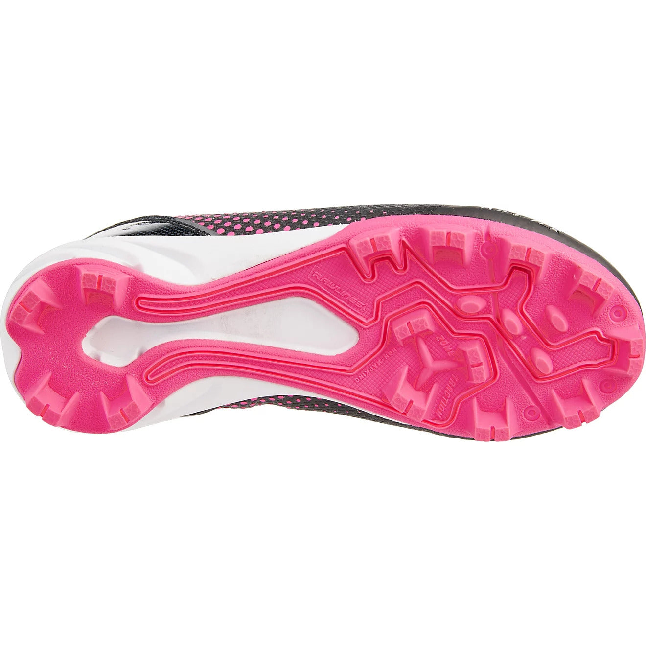 Rawlings Division Low Girls' Baseball Cleats - Black/Pink, Size 10