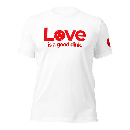 Casual Dinker- Love, Pickleball T-Shirt, Athletic Grey, Unisex