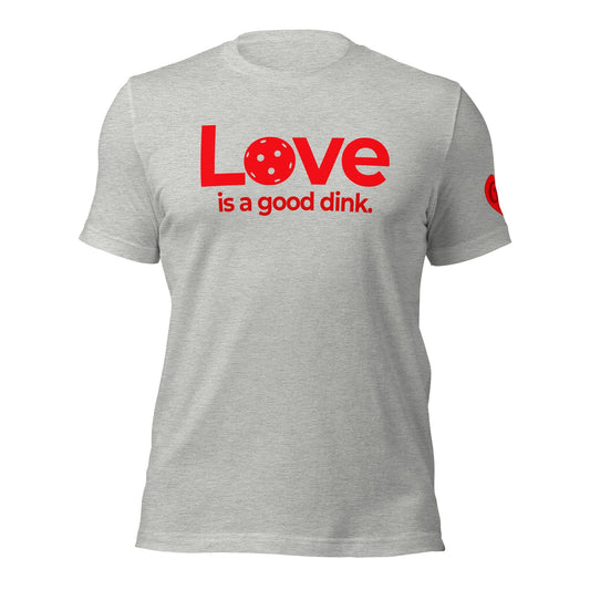 Casual Dinker Pickleball Co, Love, Unisex T-shirt, Athletic Grey