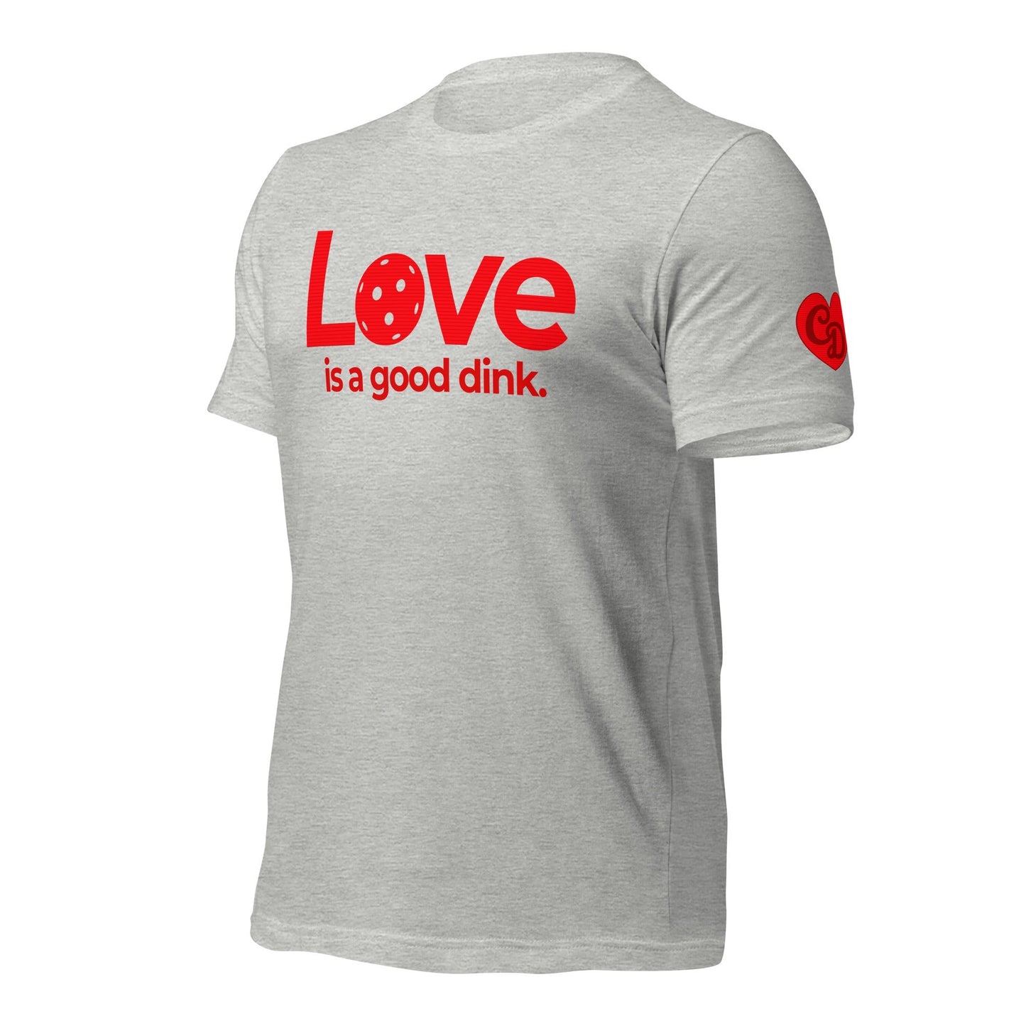 Casual Dinker Pickleball Co, Love, Unisex T-shirt, Athletic Grey