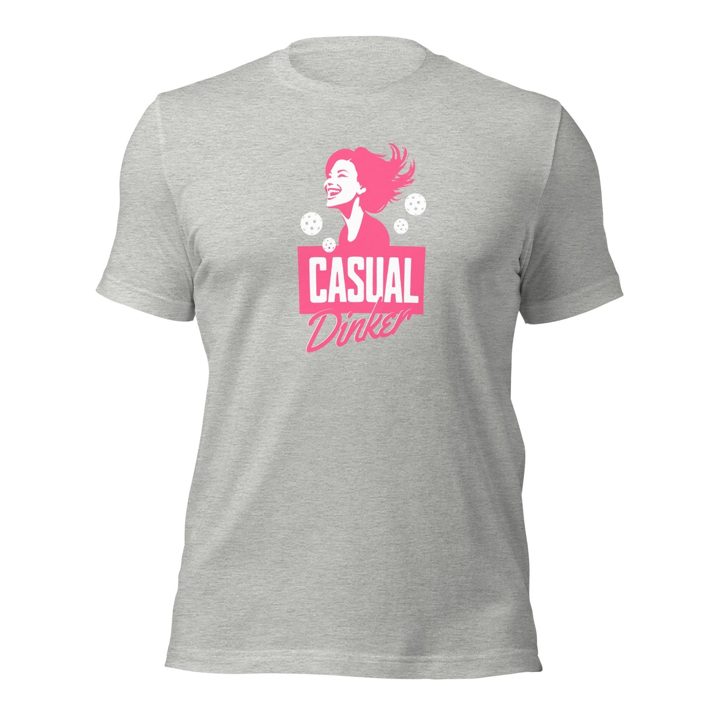 Casual Dinker Pickleball Co, Pink Lady, Unisex T-shirt, Athletic Grey